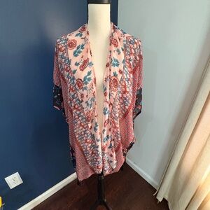 Time and Tru Floral Lace Kimono One size